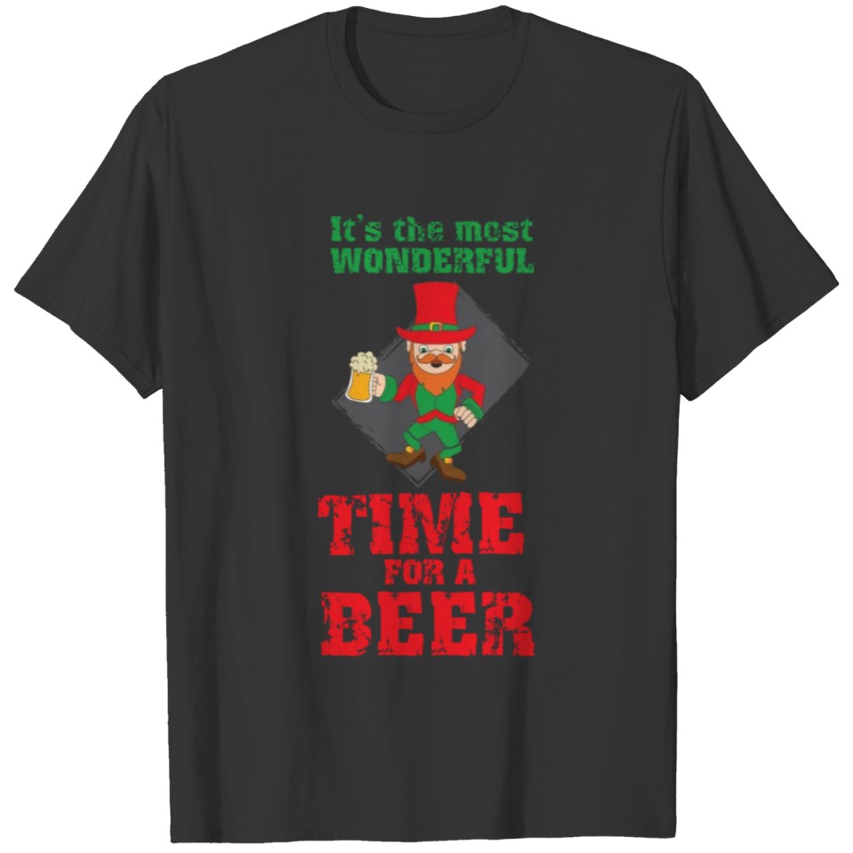 Irish time for beer red beard St. Patrick T-shirt