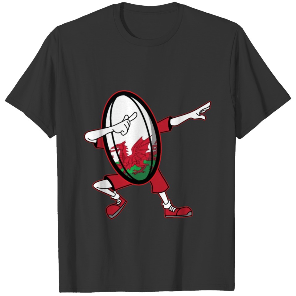 Dabbing Wales Rugby Ball | 2019 Fans Kit for T-shirt