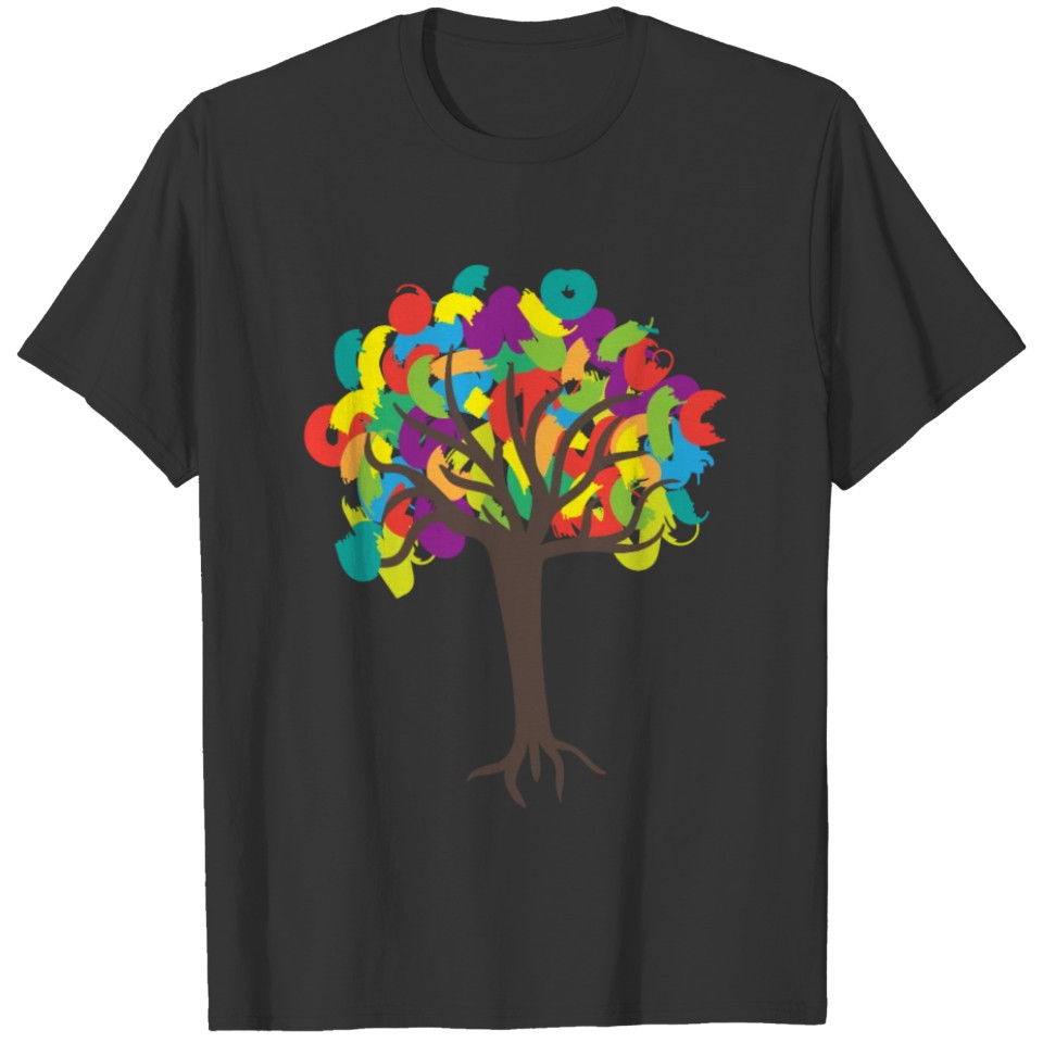 Tree in colored T-shirt
