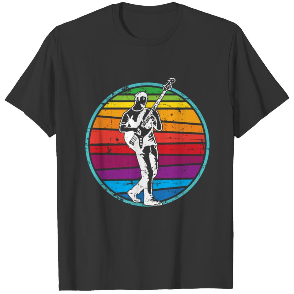 Retro Guitar Player Guitarist Electric Bass Gift T-shirt