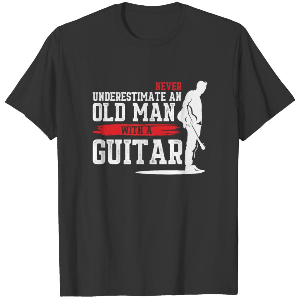 Guitar Player Guitarist Electric Bass Old Man T-shirt