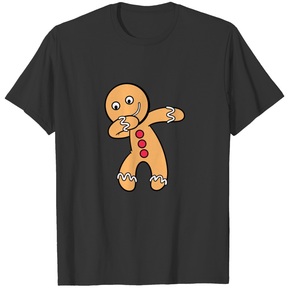 Fun Dabbing Gingerbread Man Christmas T Shirts