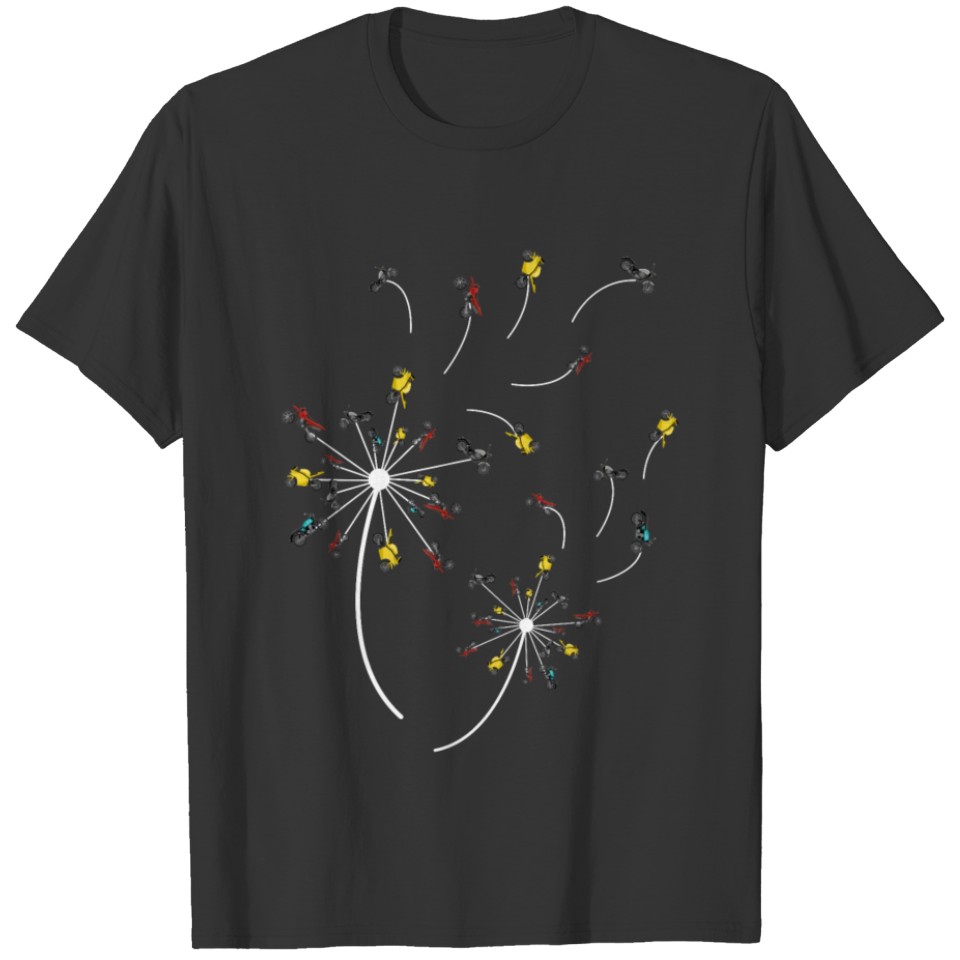 Dandelion Flower Motorcycle Fly Gift T Shirt T-shirt