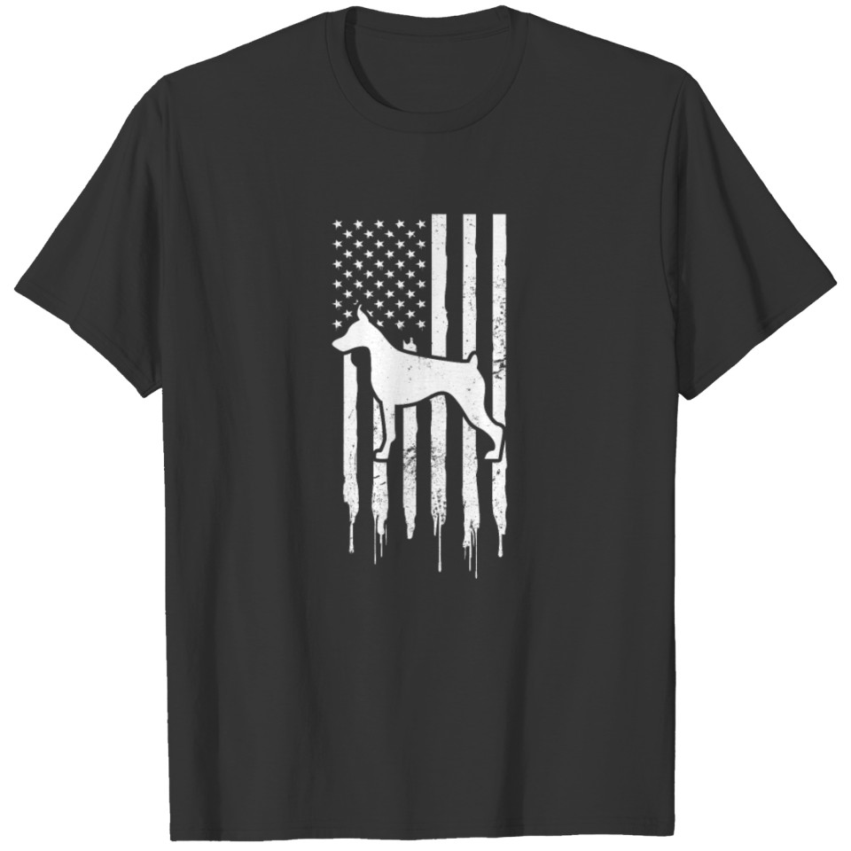 Doberman Patriotic US American Flag Gift T-shirt