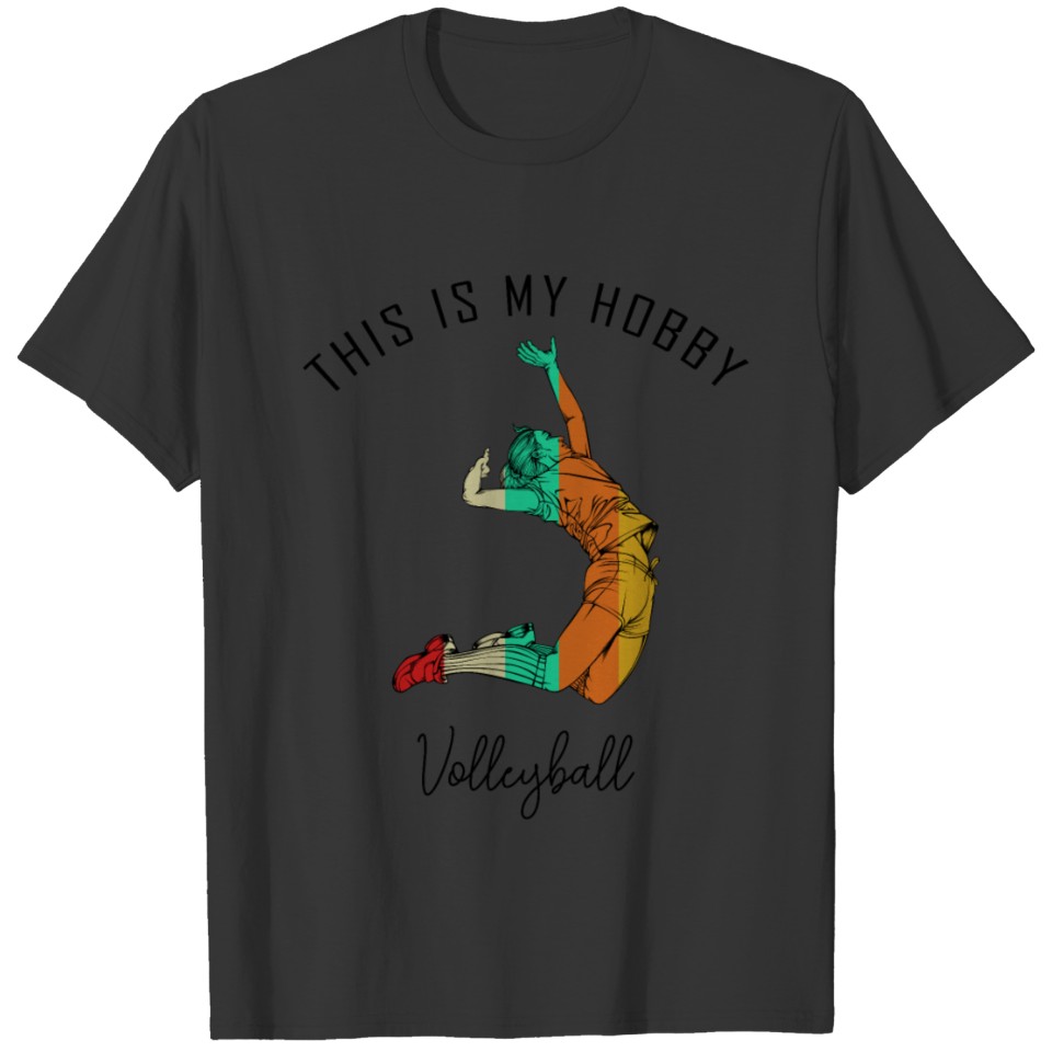 Retro Style Vintage Volleyball Player Cool 70s T Shirts