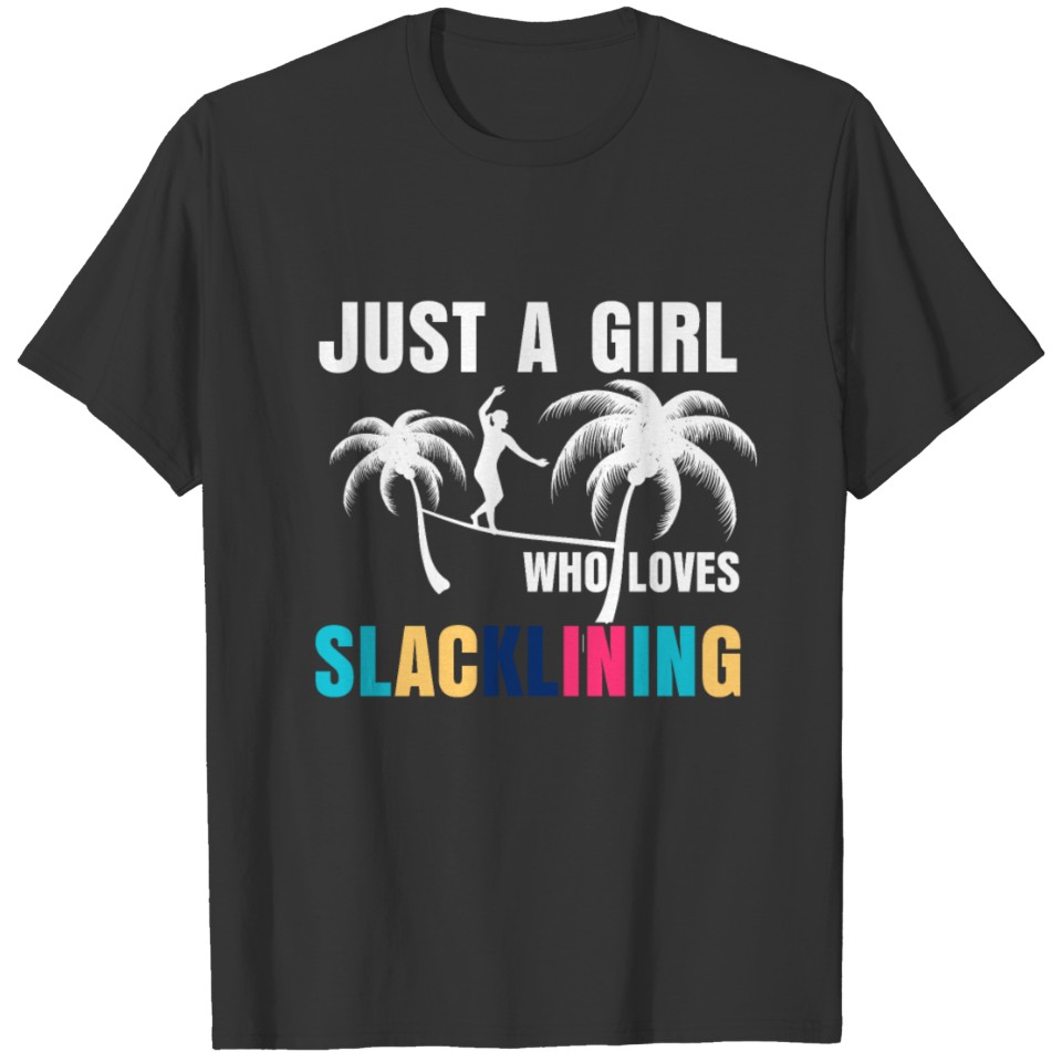 Slackline summer sun girl T Shirts