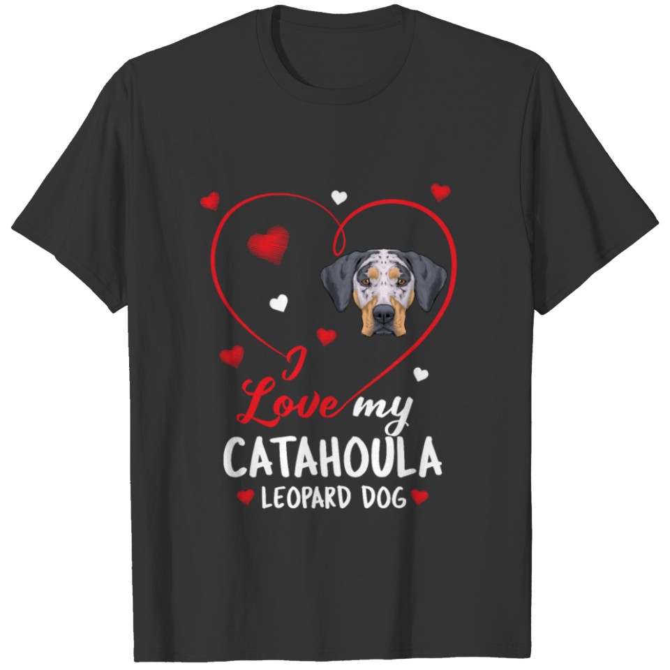 I Love My Catahoula Leopard Dog Lovers Casual Wear T Shirts