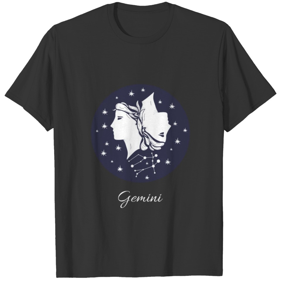 Gemini Zodiac Sign Astrology Universe Design T T-shirt