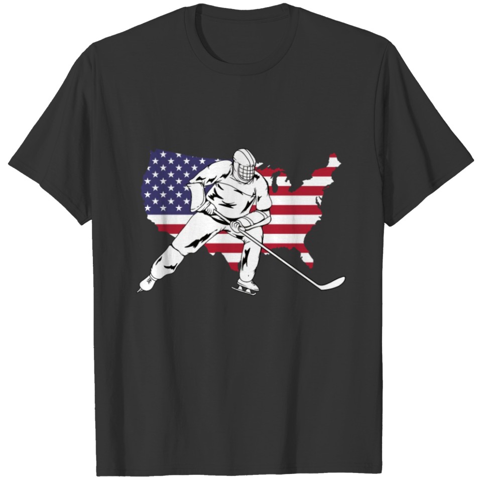 Hockey player map T-shirt