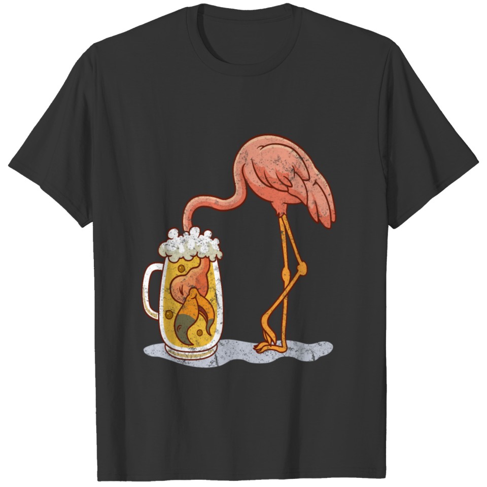 Retro Flamingo Beer Mug Beer Drinker Long Sleeve T T-shirt