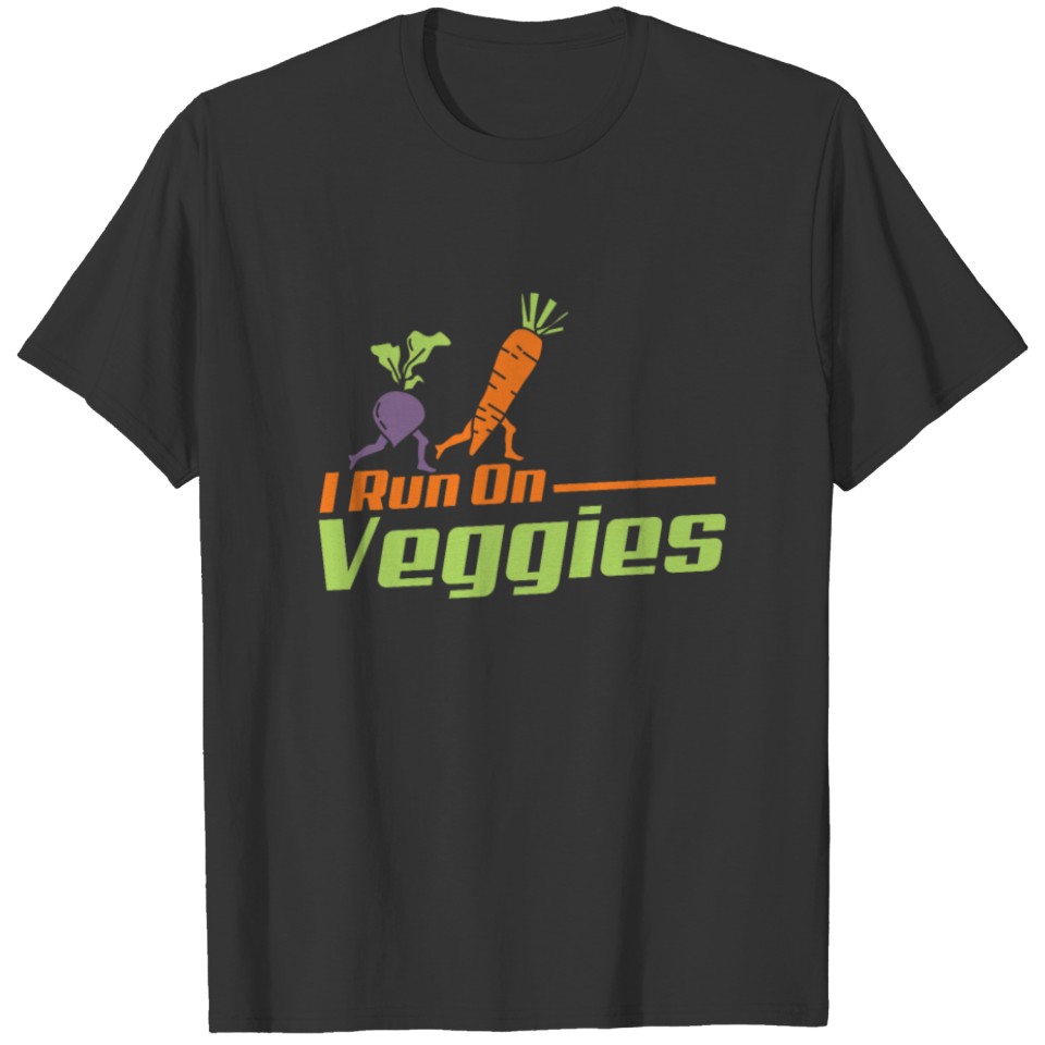 Vegan, Running - I Run On Veggies T-shirt