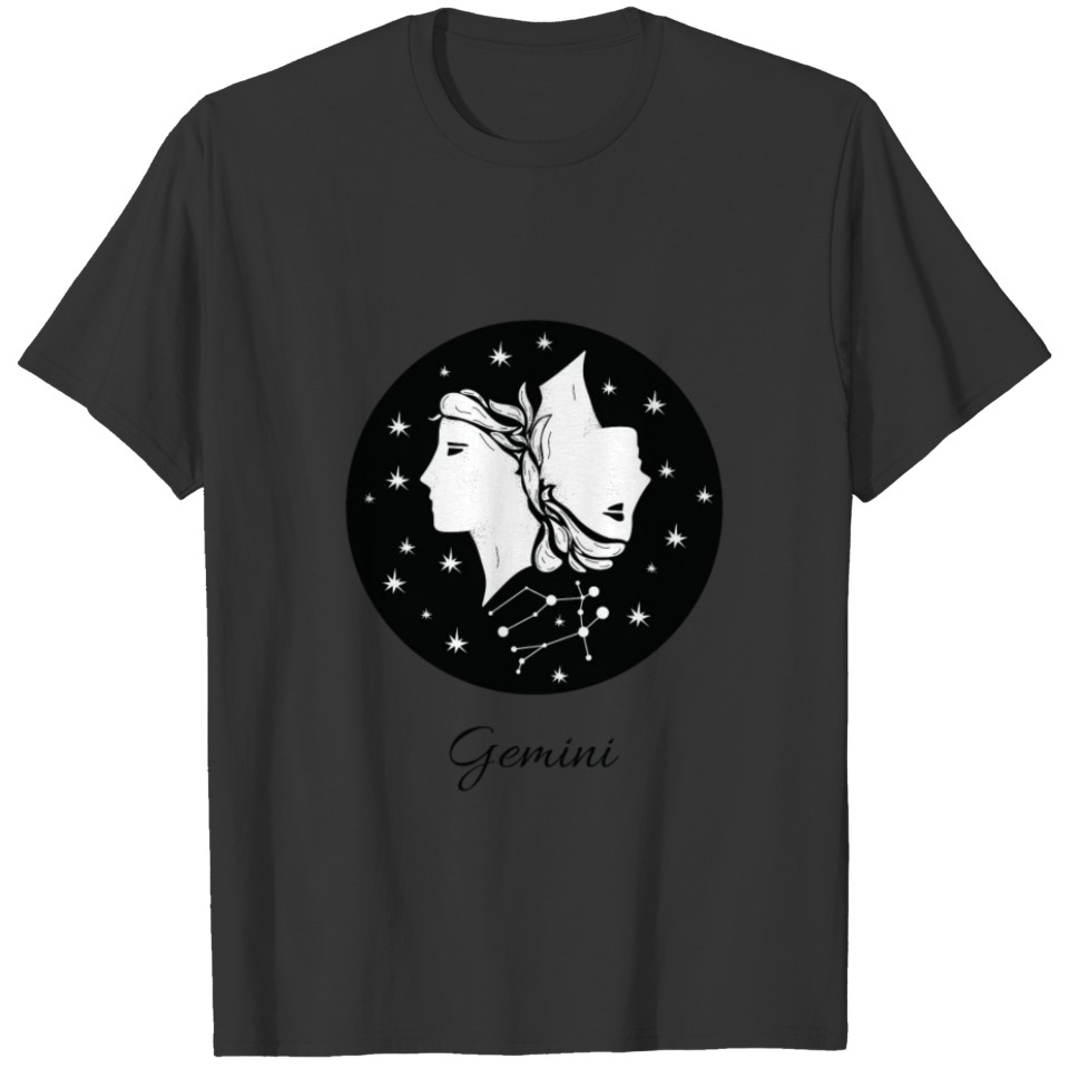 Gemini Zodiac Sign Astrology Universe Text T Shirt T-shirt