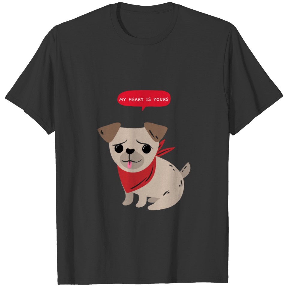 Cute pug, dog T-shirt design T-shirt