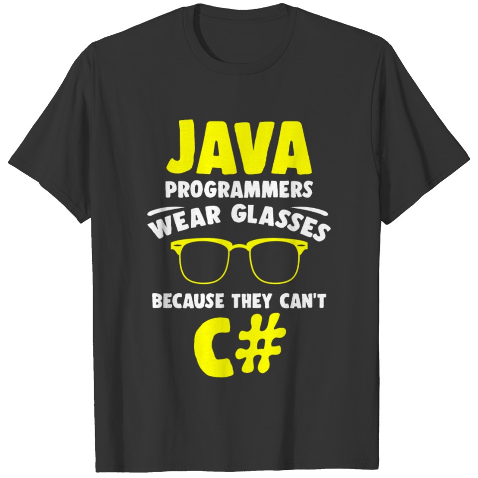 Java vs C# Programmer Software Developer Nerd Tee T-shirt