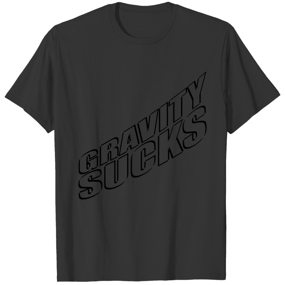 funny cool 3d gravity sucks gravitation logo desig T-shirt