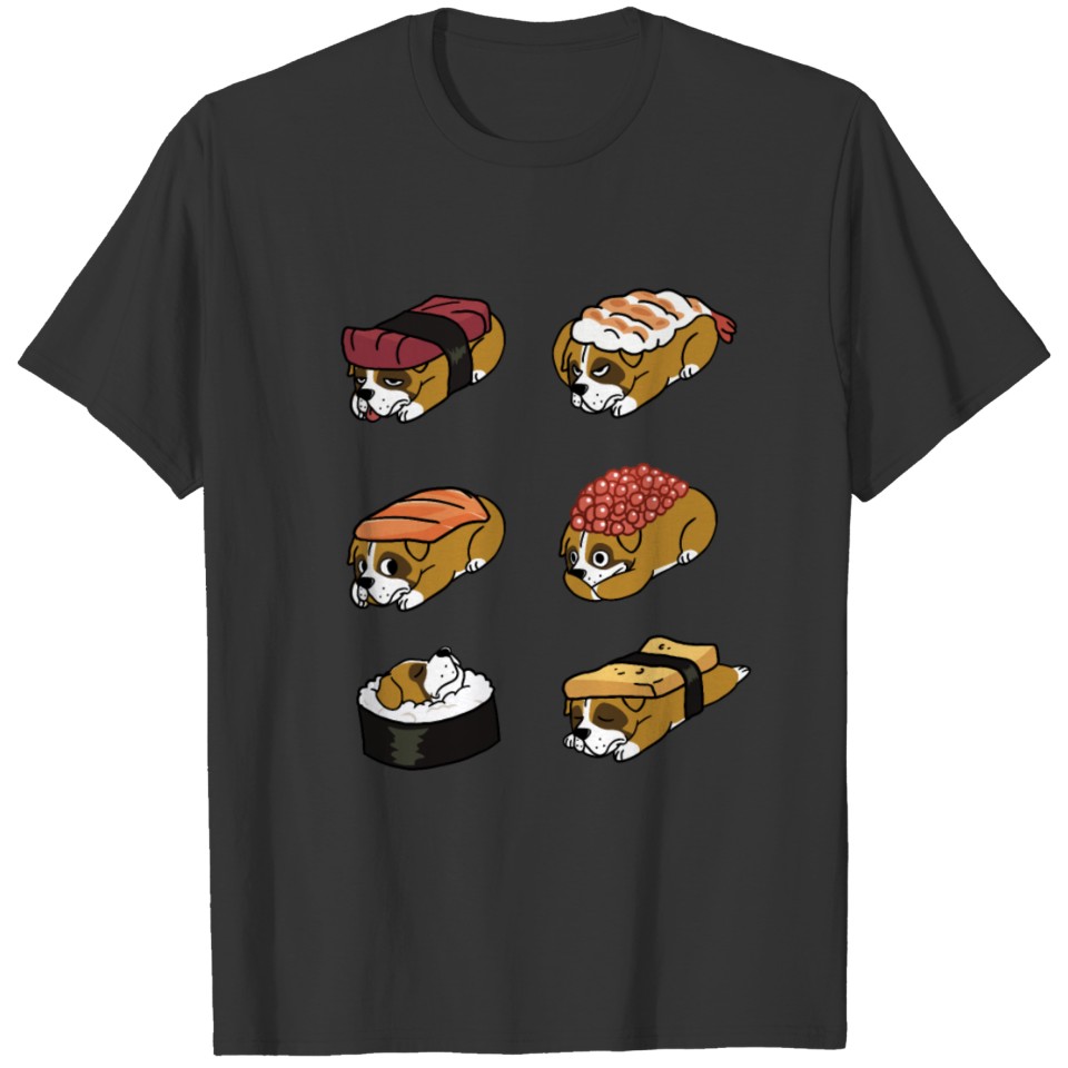Boxer Dog Sushi Nigiri T Shirts