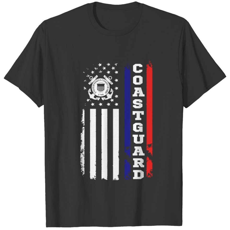 US Coast Guard Gift American Flag Distress T Shirts