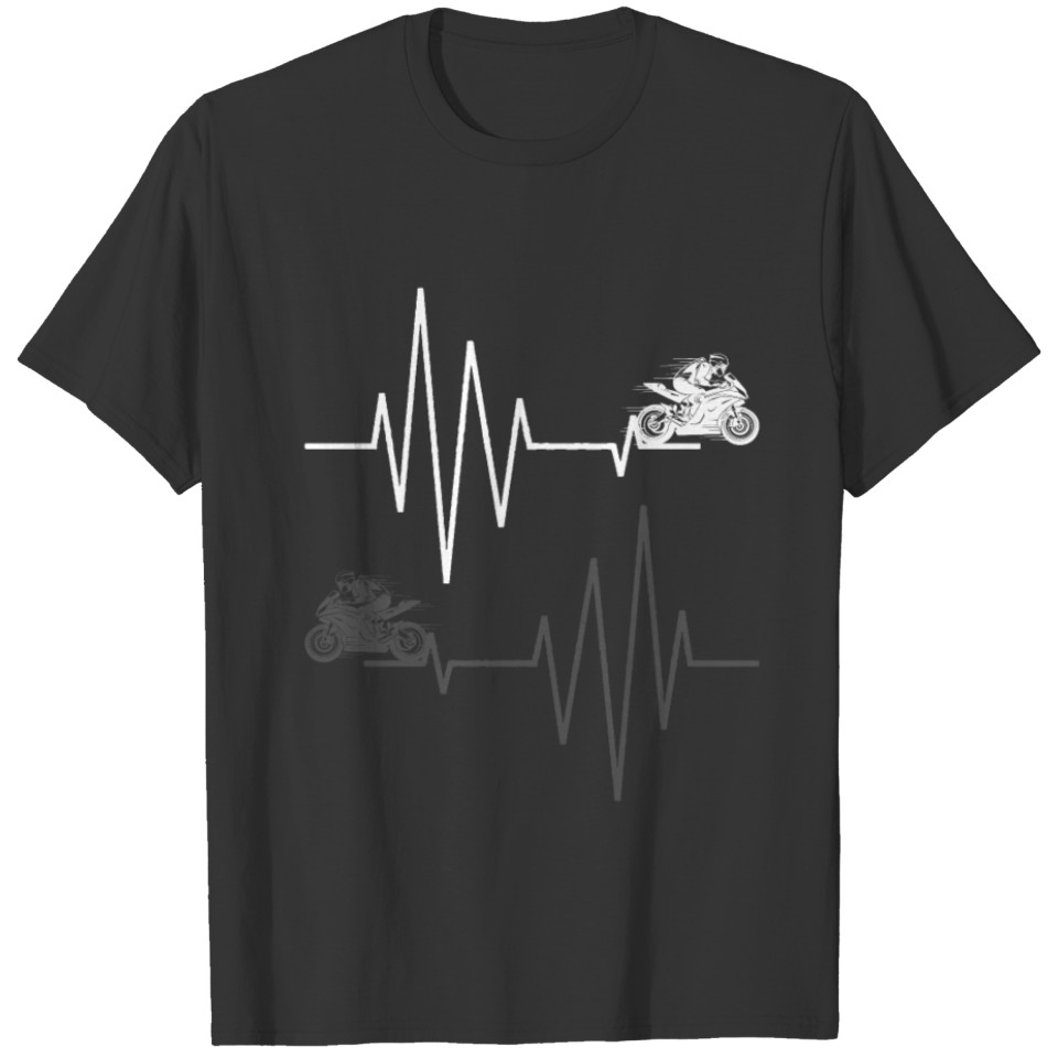 Motorcycle Heartbeat Ride Road Bike Racing Gift T-shirt