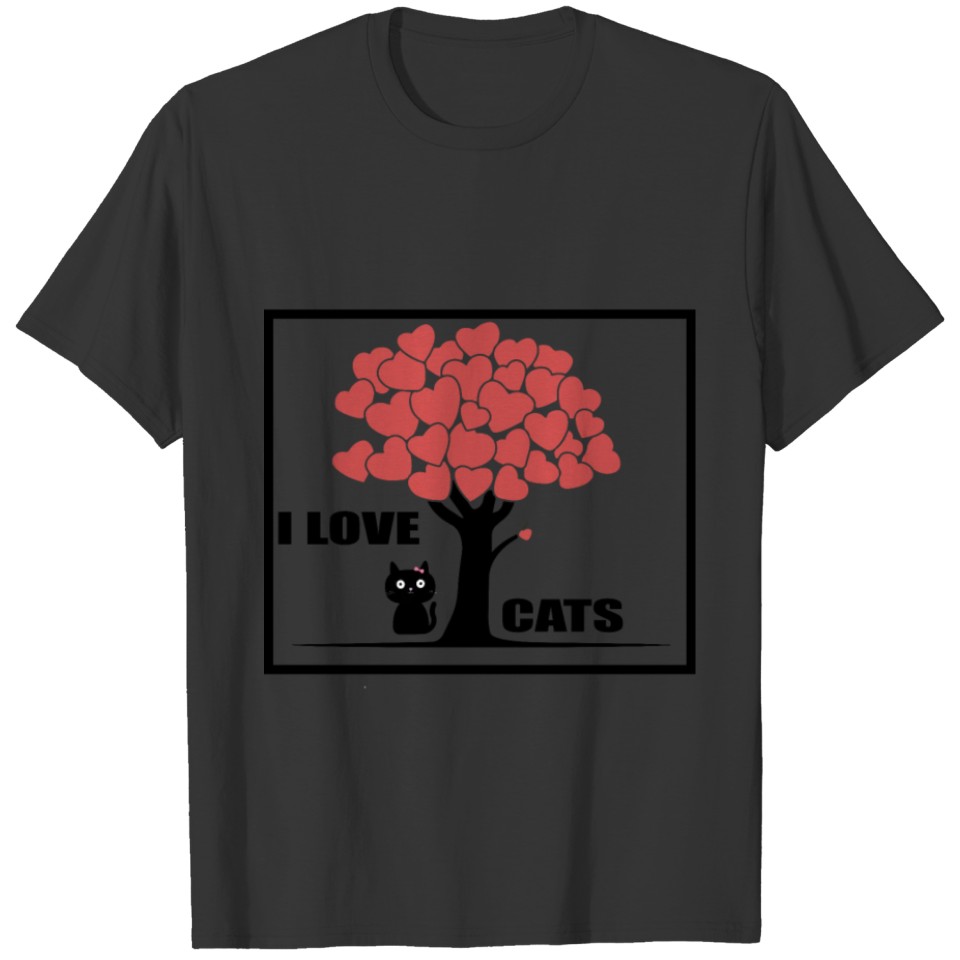 I love cats - cat lover gift idea T-shirt
