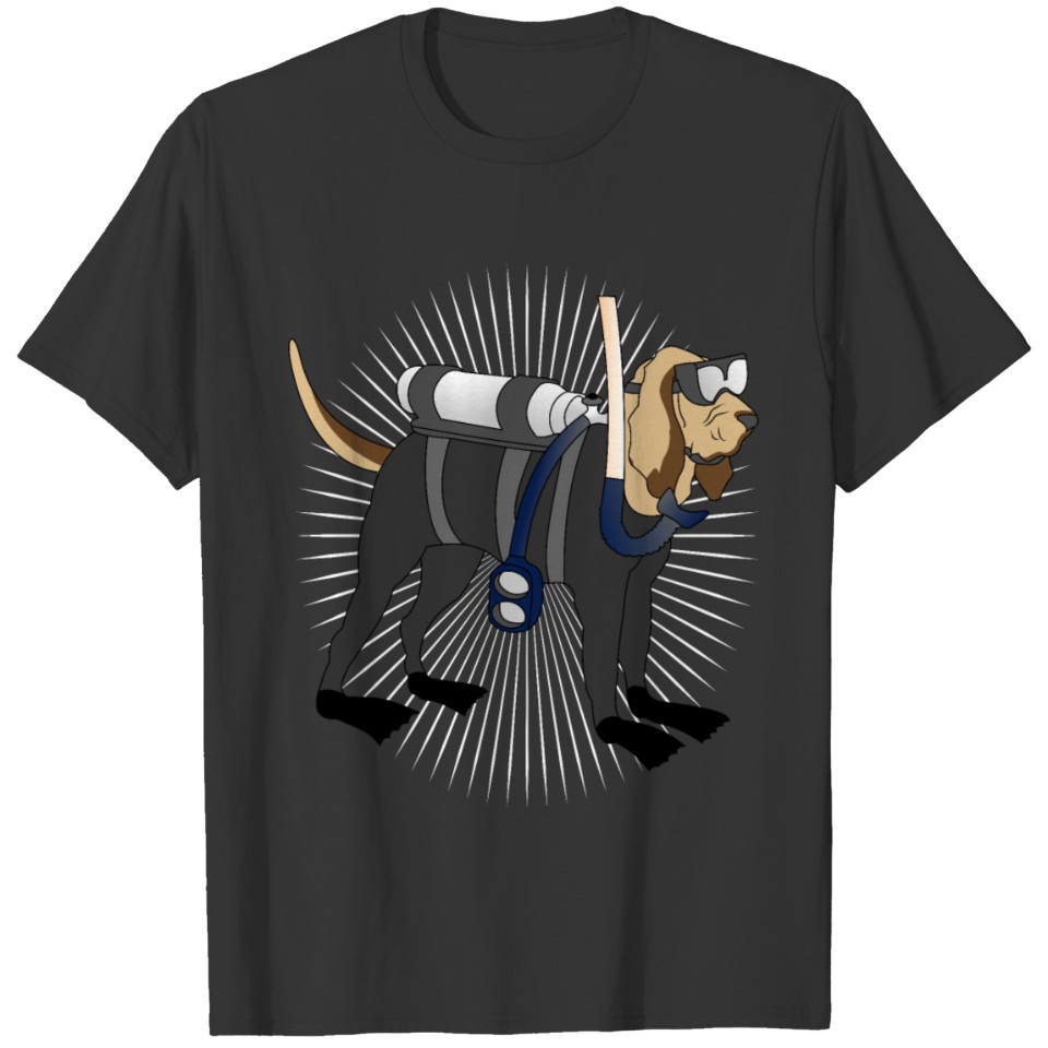 Bloodhound Dog Dive Snorkel Diving Goggles Sport T-shirt