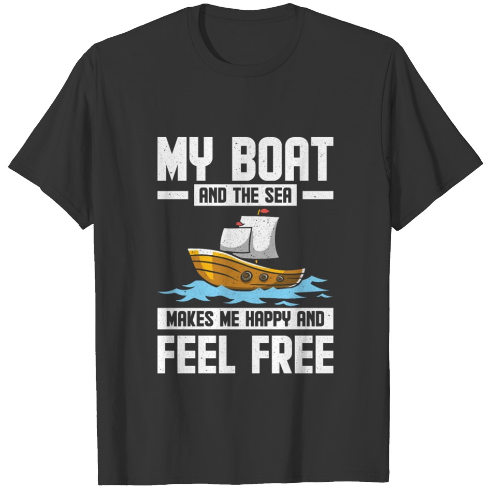sail sailing boat ship water sea gift idea T-shirt