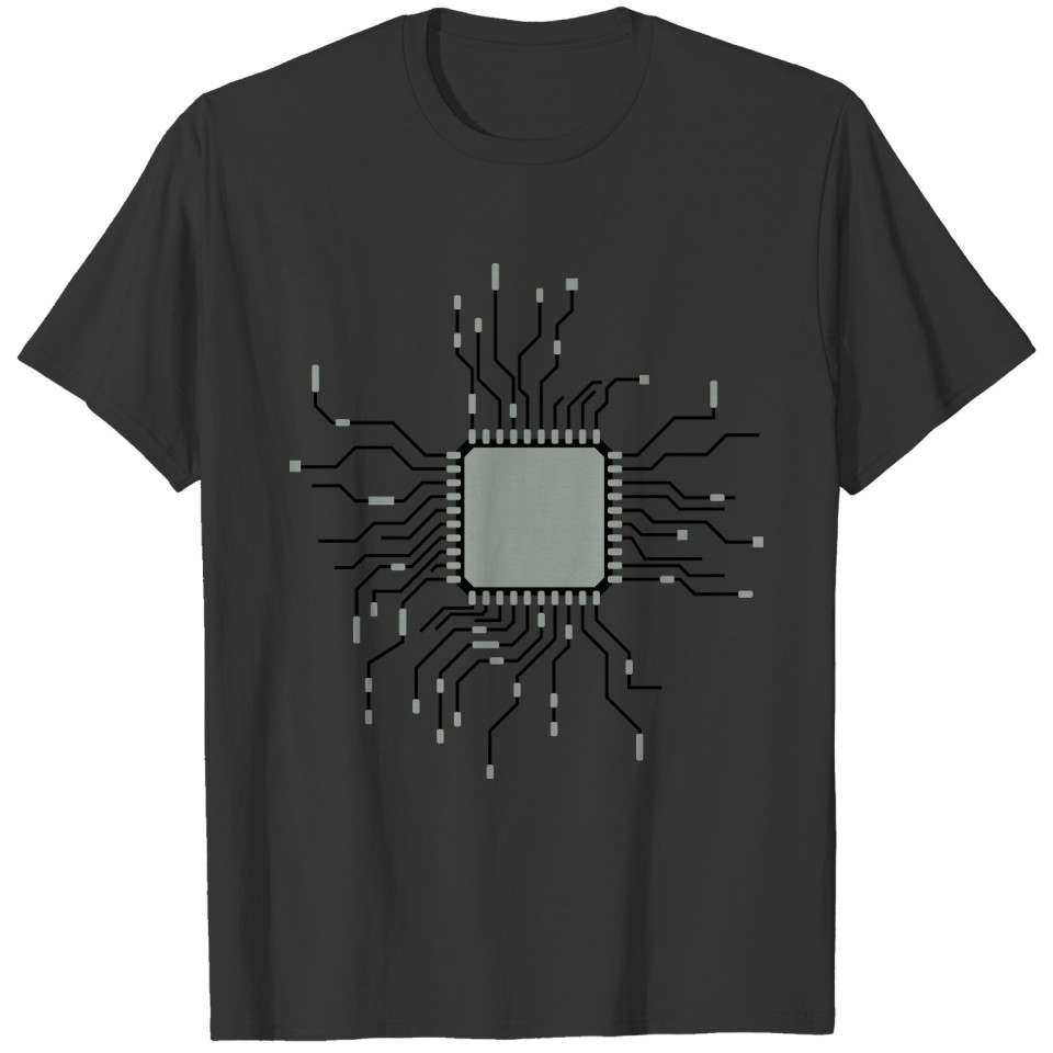 cpu cables wire cabling computer nerd design cool T-shirt