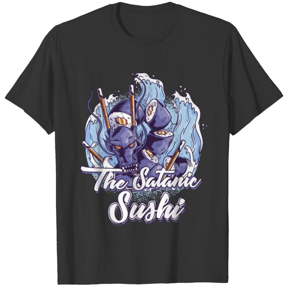 Drachen Sushi design Japanische Sashimi Dragons T-shirt