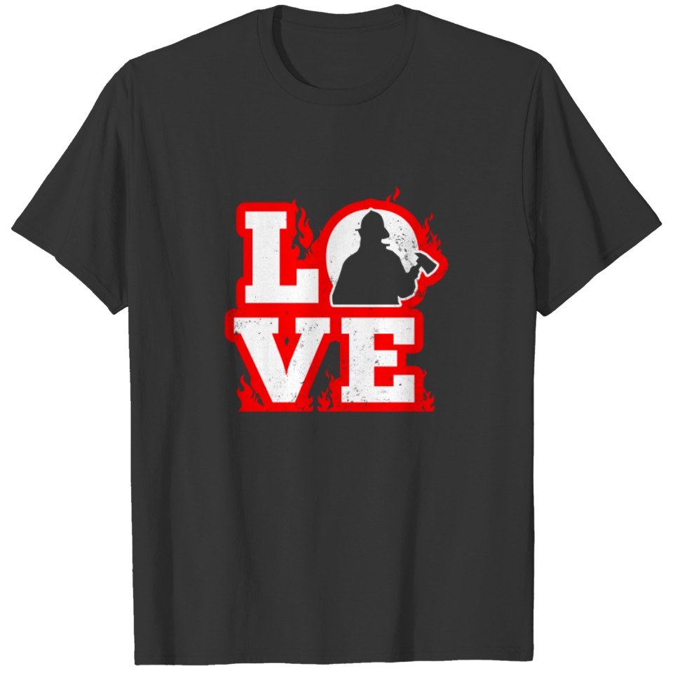 Firefighter Girlfriend Love Gift T Shirts