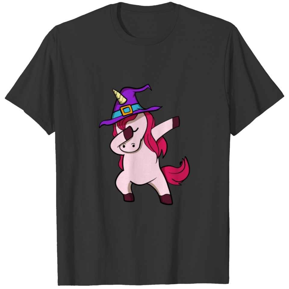 Dabbing Halloween Animals Unicorn T-shirt