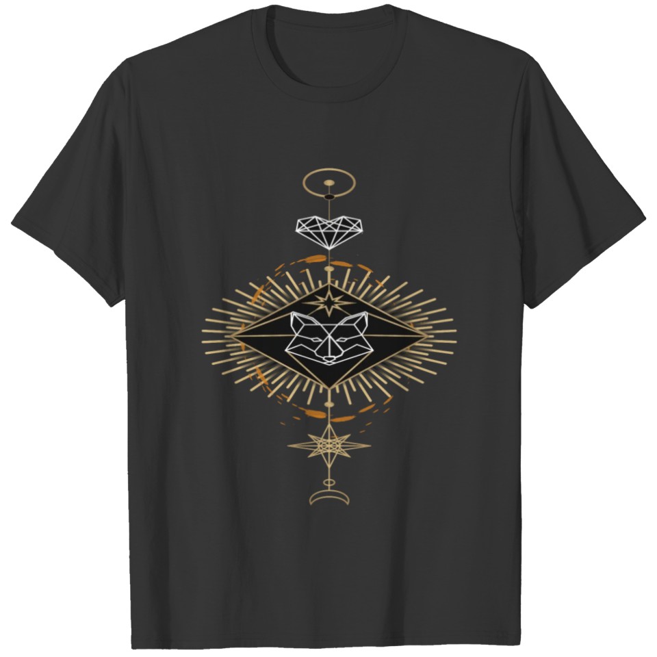 geometric fox tattoo shirt wild animals idea tee T-shirt
