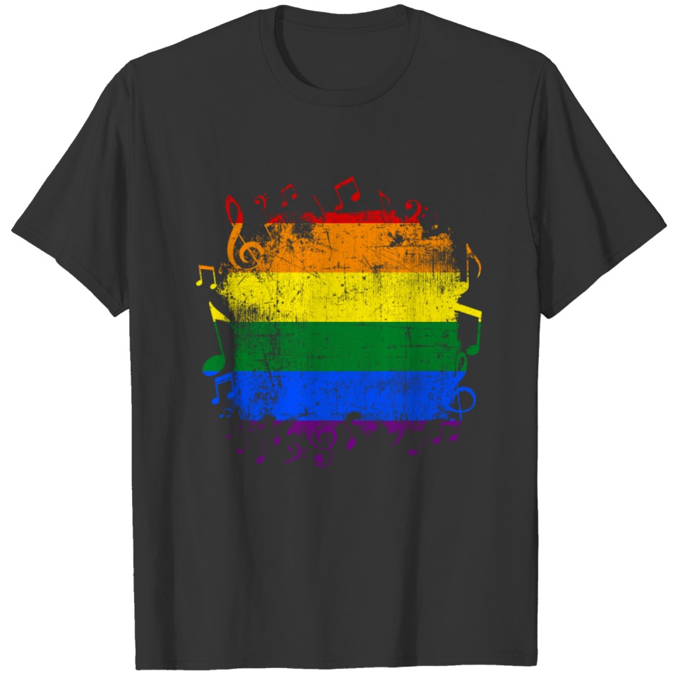 LGBT Rainbow Flag Music T-shirt