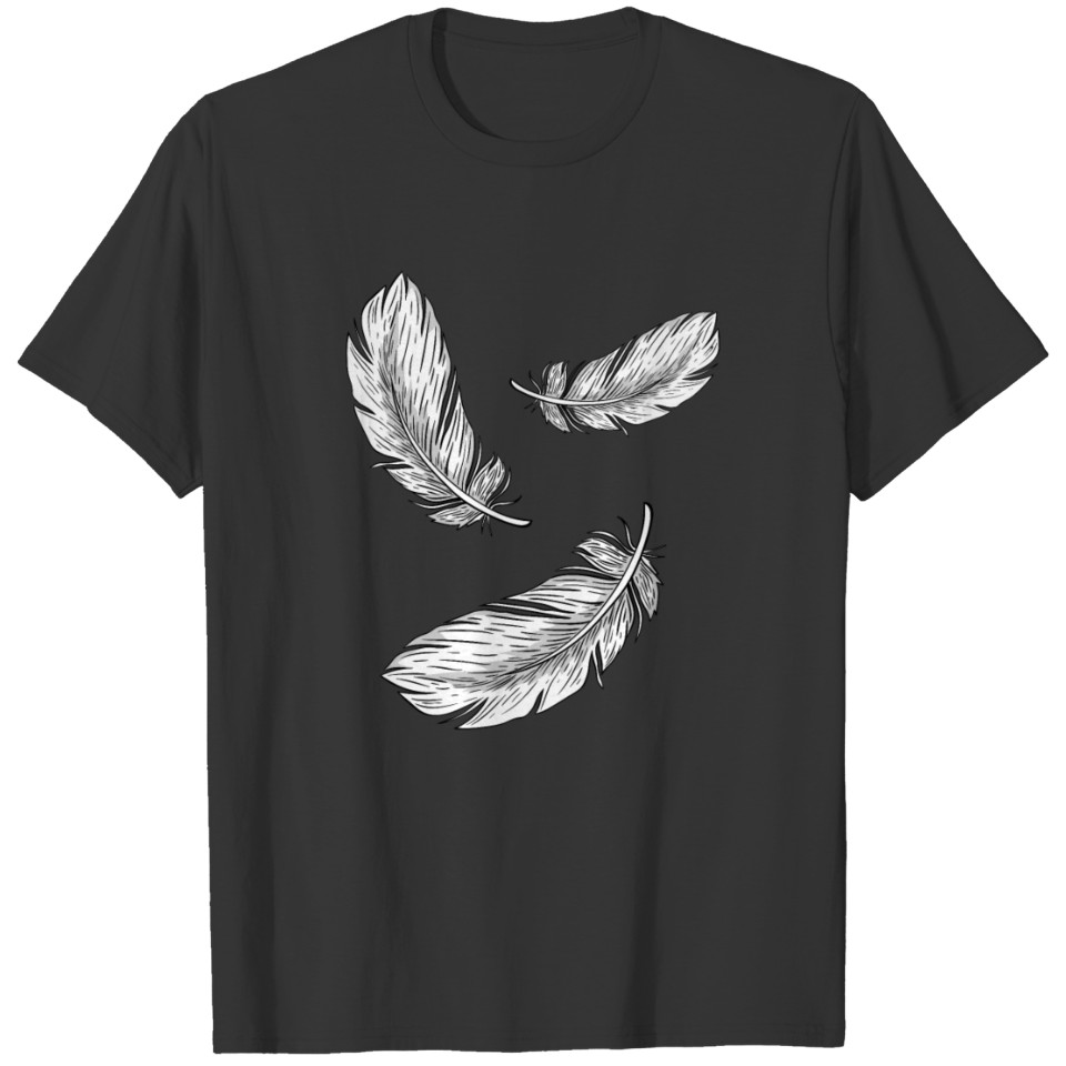 Feathers White Vneck T Shirts for Women Native