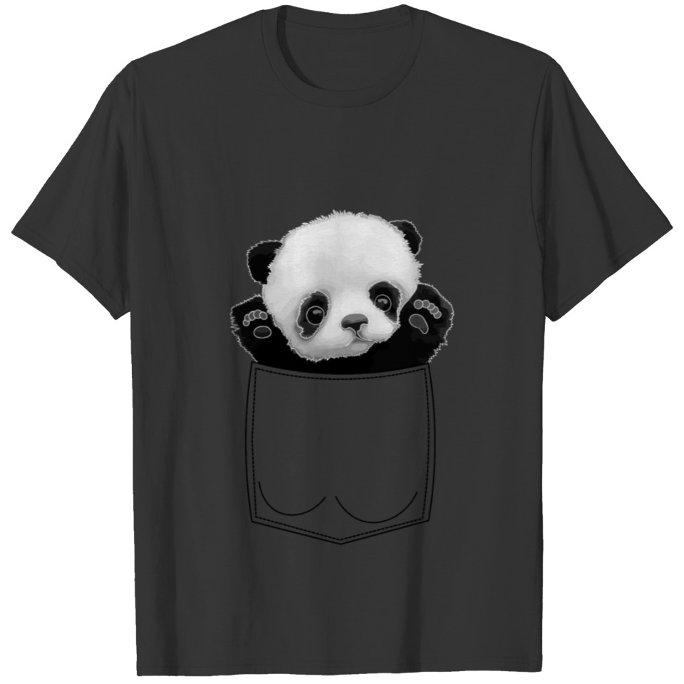 Panda Baby in Chest Pocket T Shirts Pocket