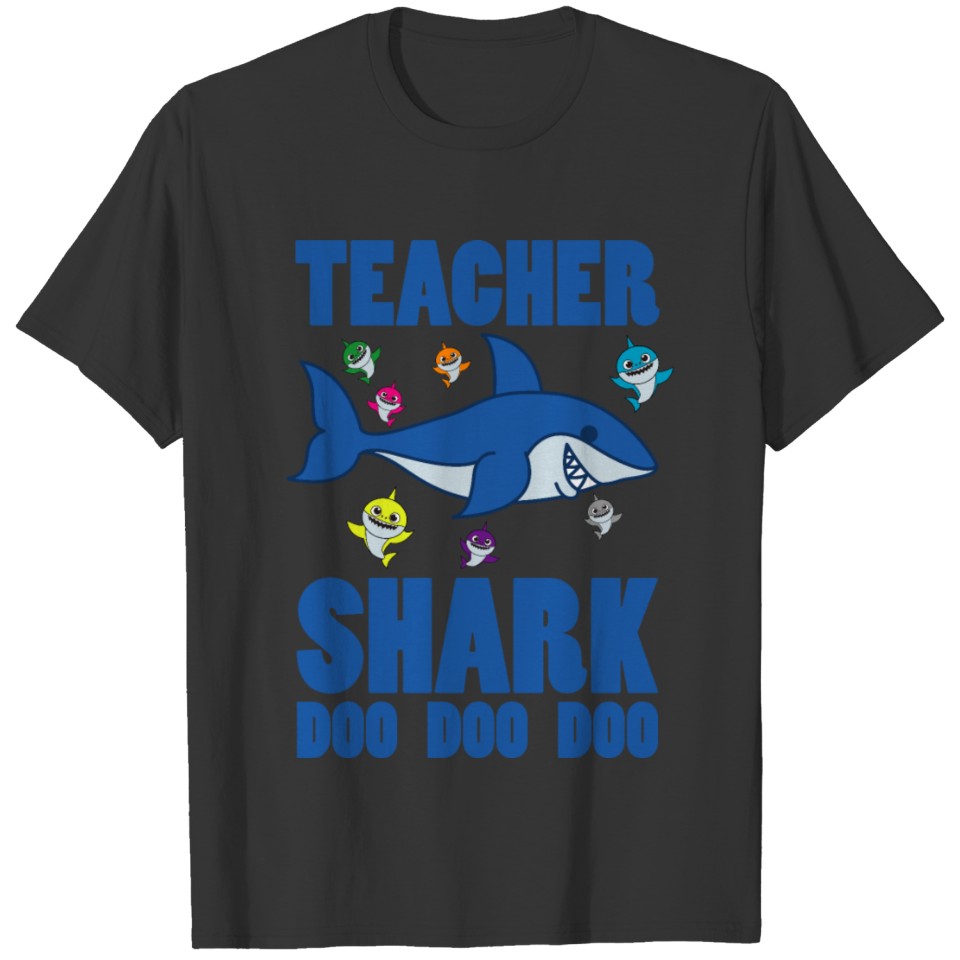 Teacher Shark Doo Doo With Great White Shark T Shirts