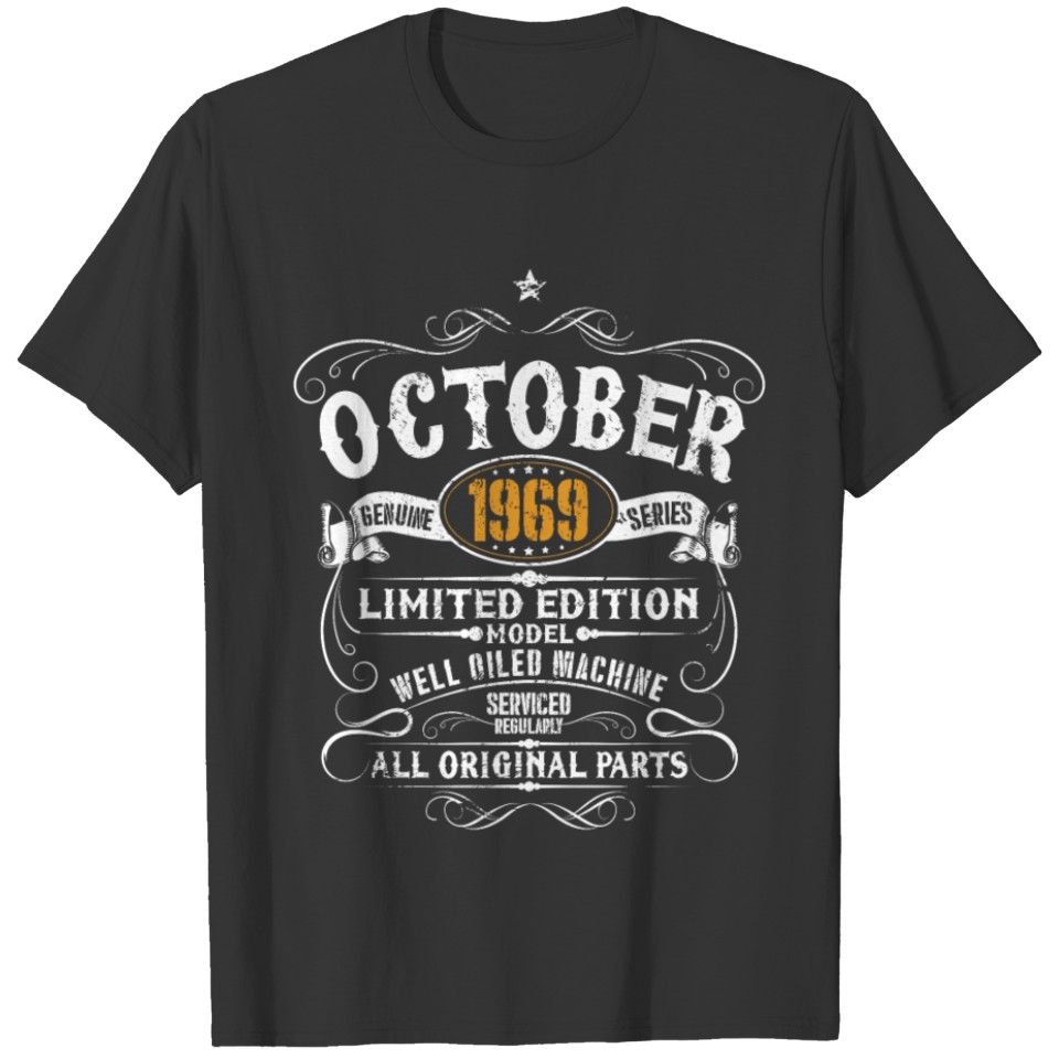 50th Birthday - Vintage Ocotber 1969 Funny Gift T Shirts