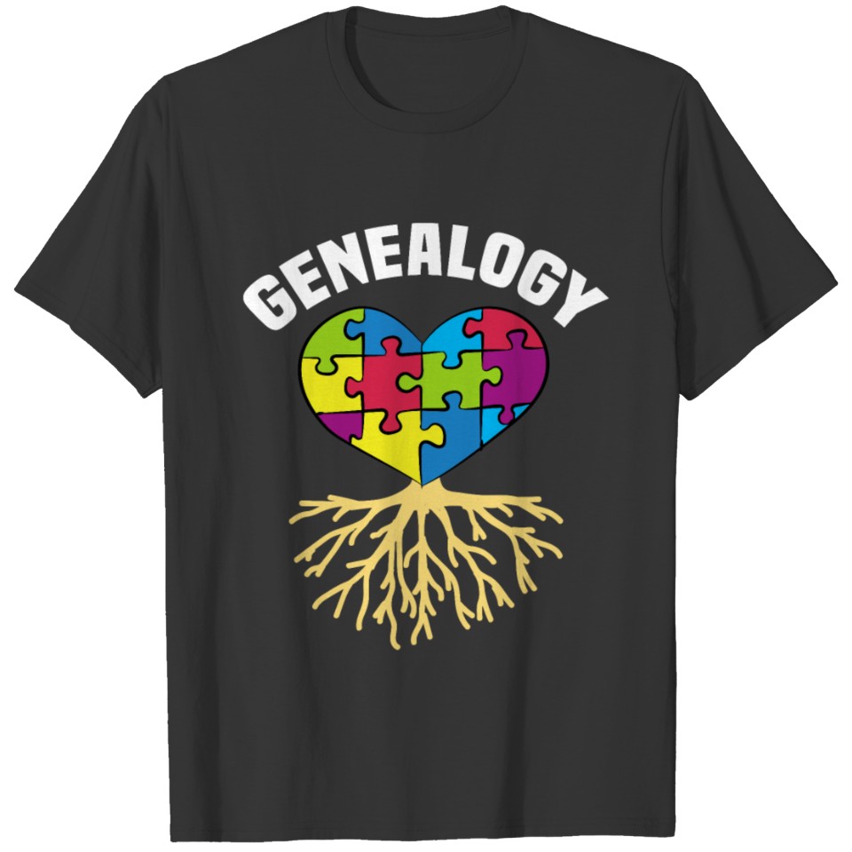 GENEALOGY PUZZLE HEART T-shirt