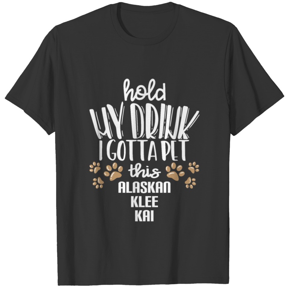 Alaskan Klee Kai dog stroking gift T-shirt