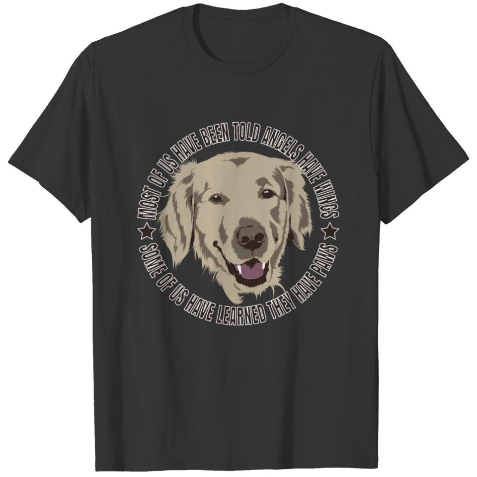Awesome Angels Have Paws Golden Retriever T-shirt