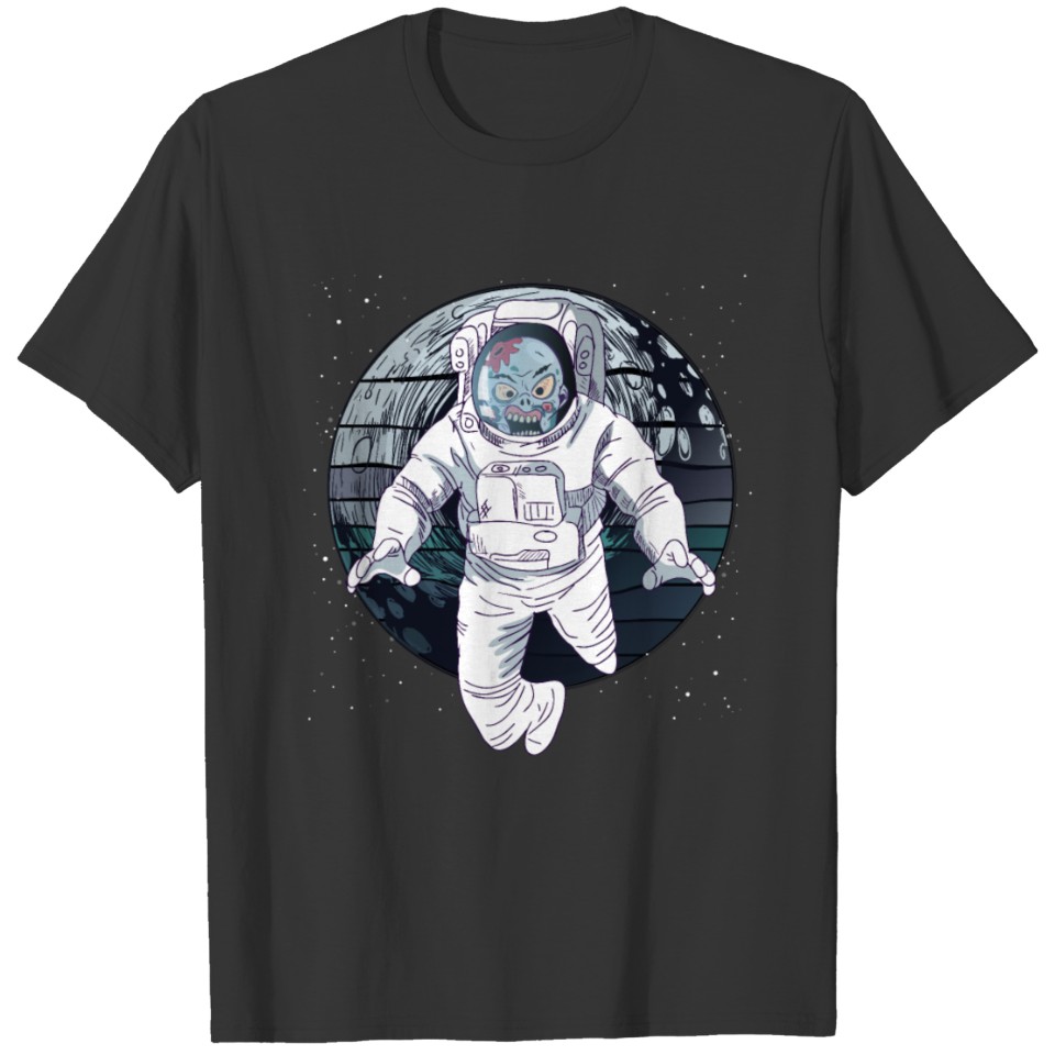 Astronaut Zombie Moon Landing Halloween T-shirt