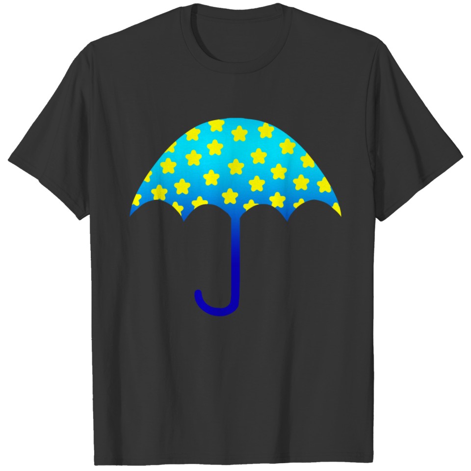 Cute blue umbrella with yellow stars T Shirts