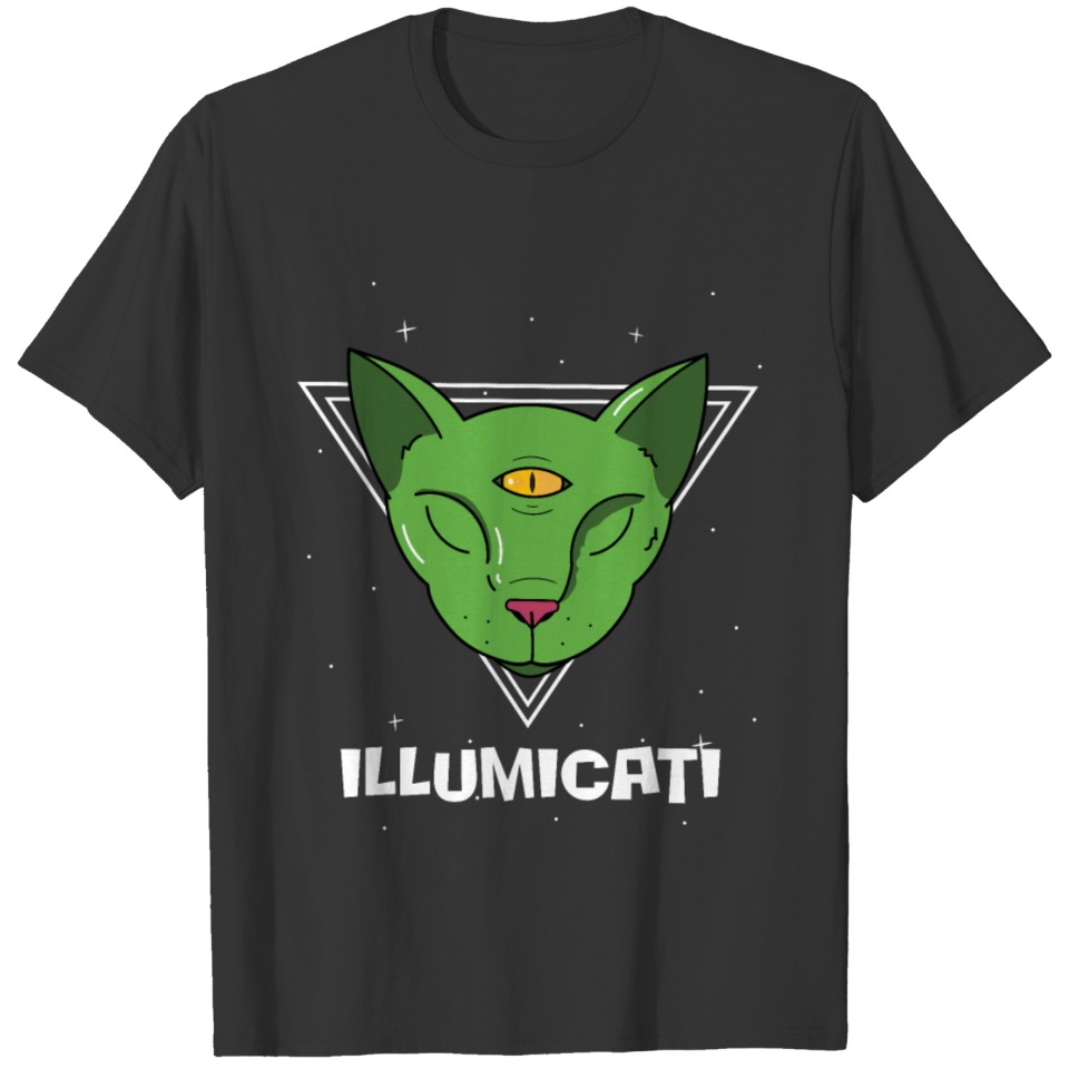 Illumicati Funny Space cosmic cat T-shirt