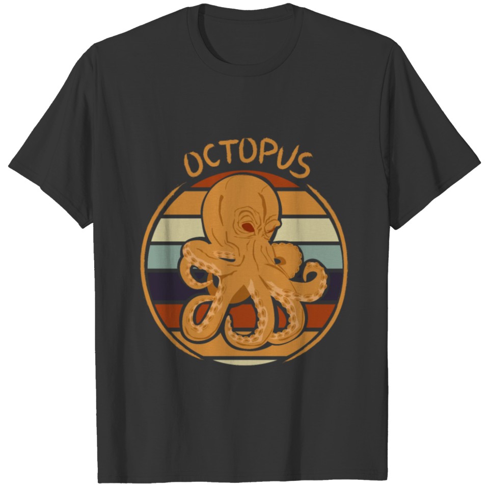 70s Vintage Octopus Retro Kraken Squid Ward Kalmar T-shirt