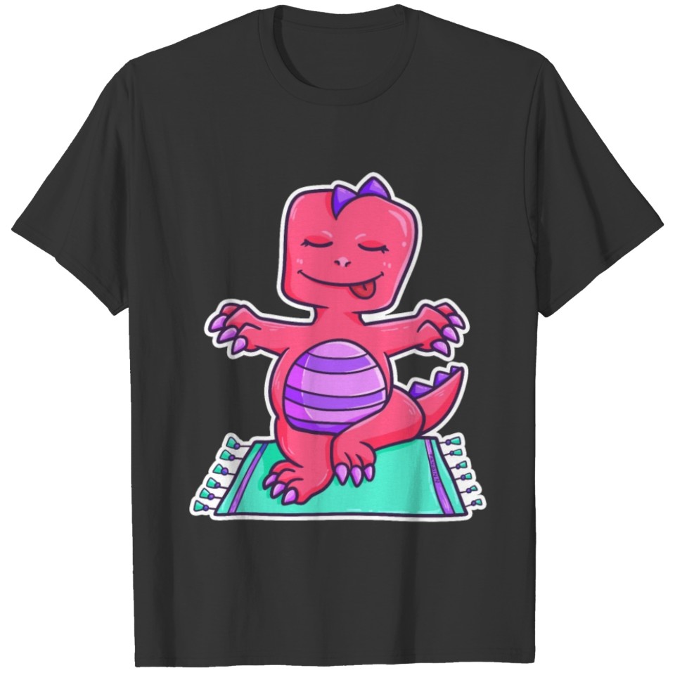 Yoga Dinosaurs T-Rex Meditation Sports Gift T-shirt