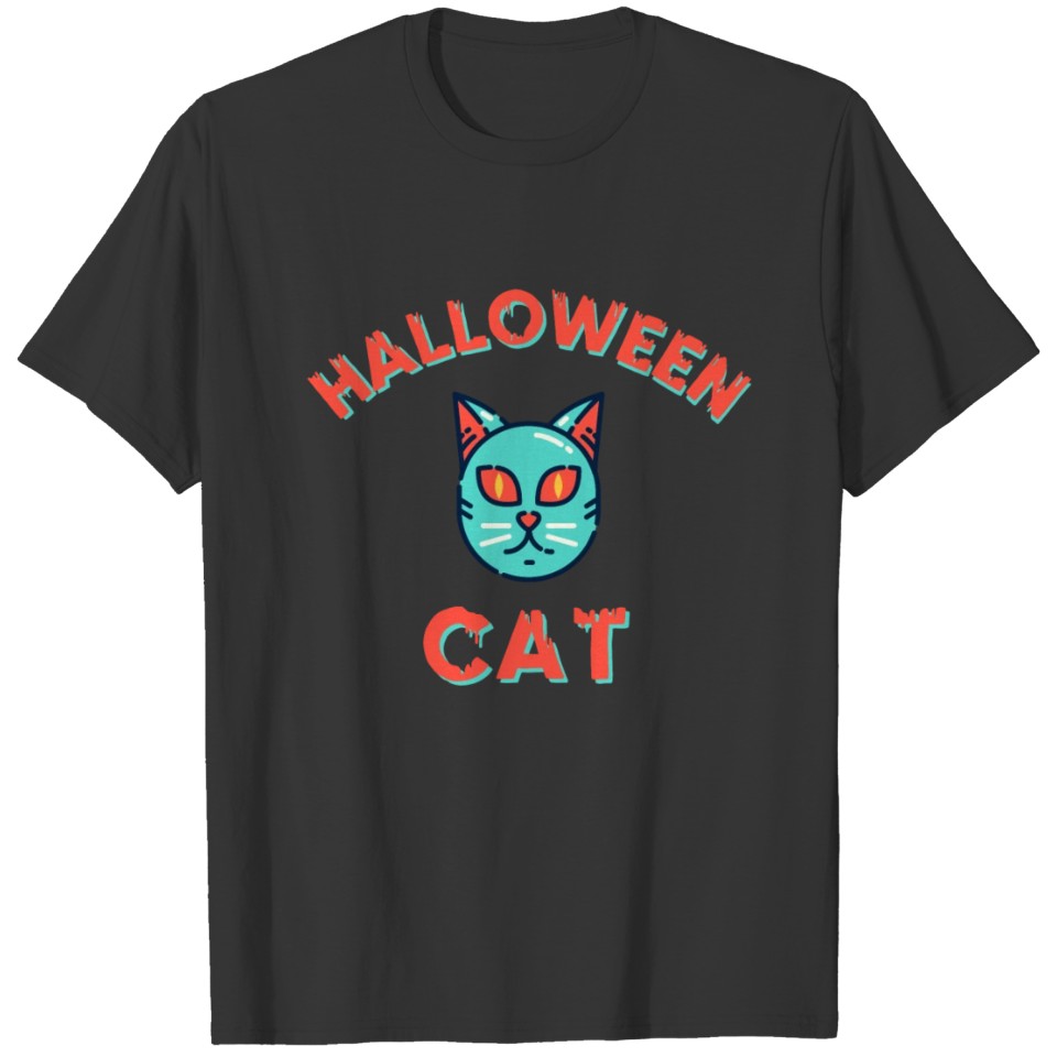 Halloween Cat Cats Creepy gift for kids cat T-shirt