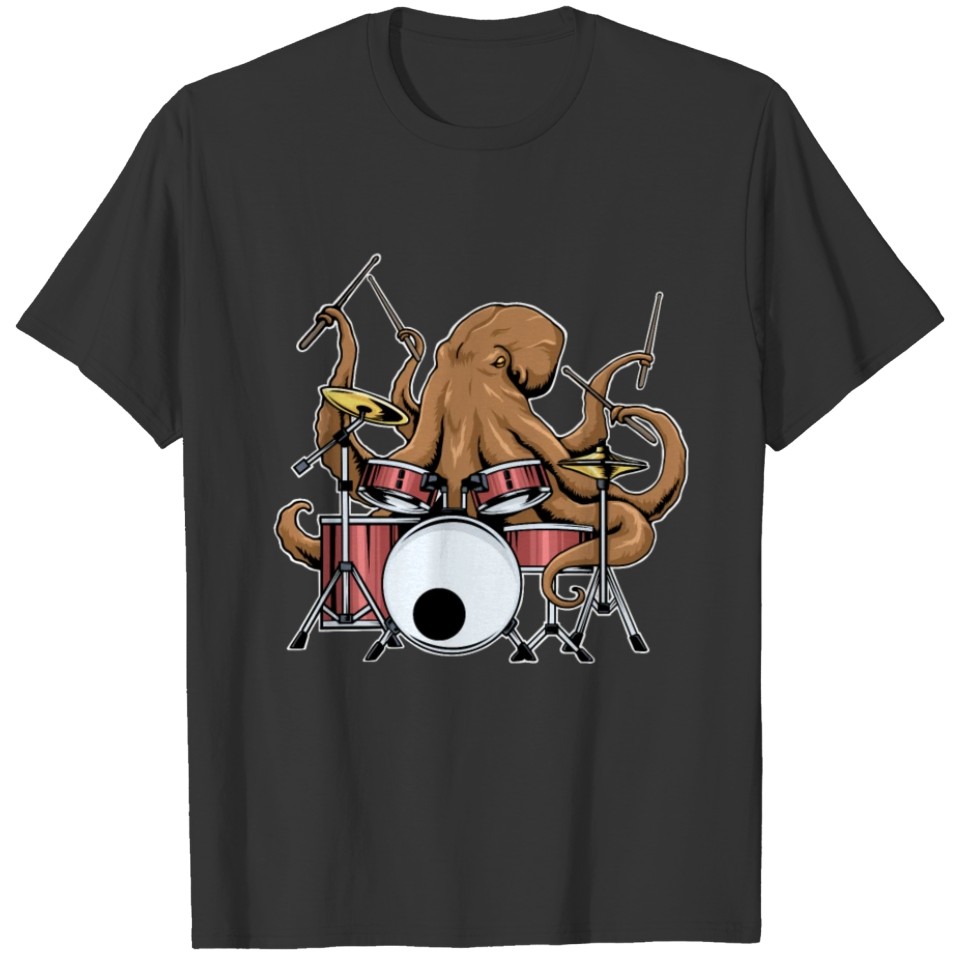 Octopus Drummer Funny Drummer Music Band Gift T-shirt