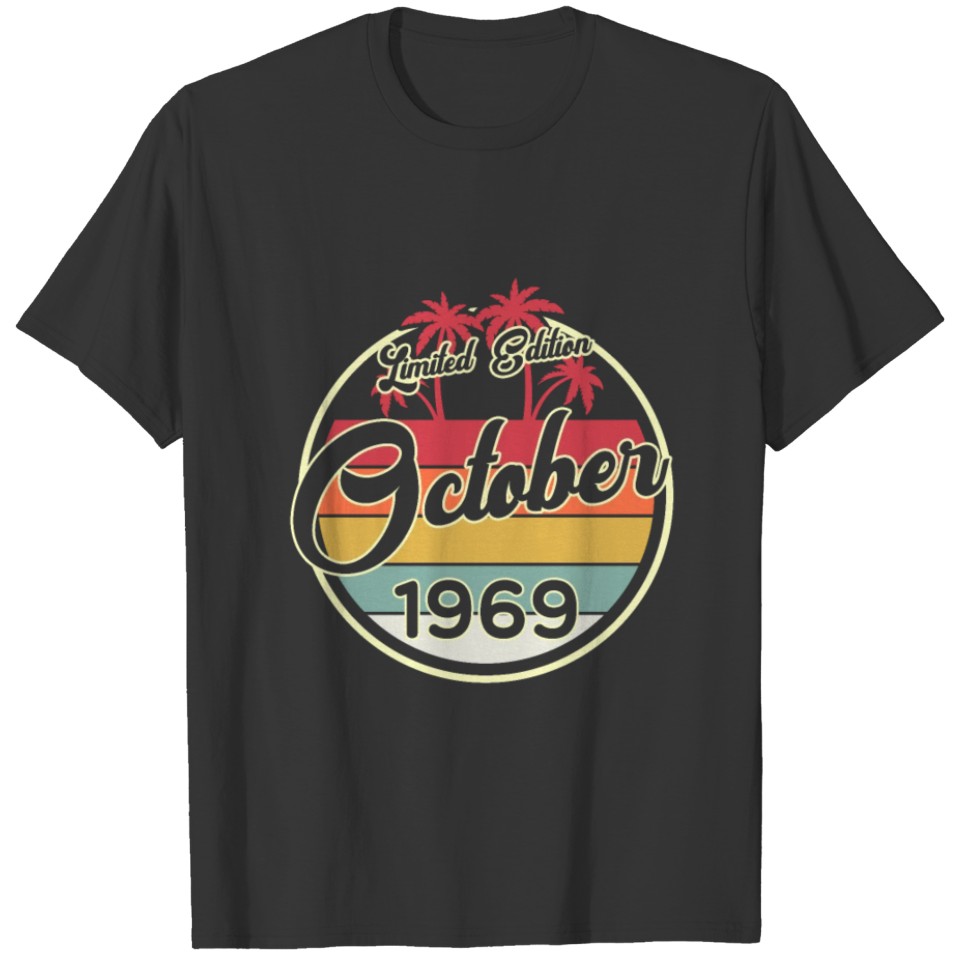 Vintage 80s October 1969 50th Birthday Gift Idea T-shirt
