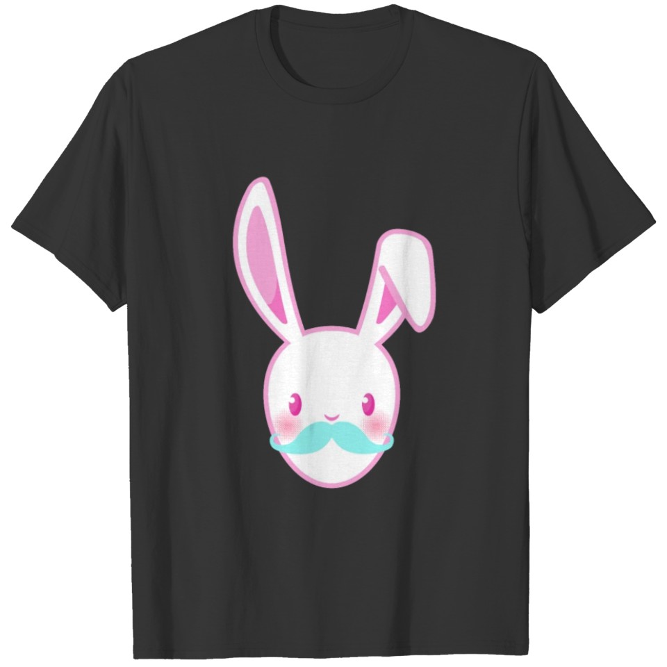 Cute Easter Bunny Rabbit Mustache Egg Hunt T-shirt