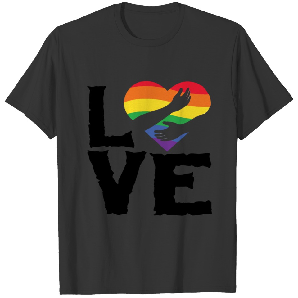Love lgbt rainbow heart T-shirt