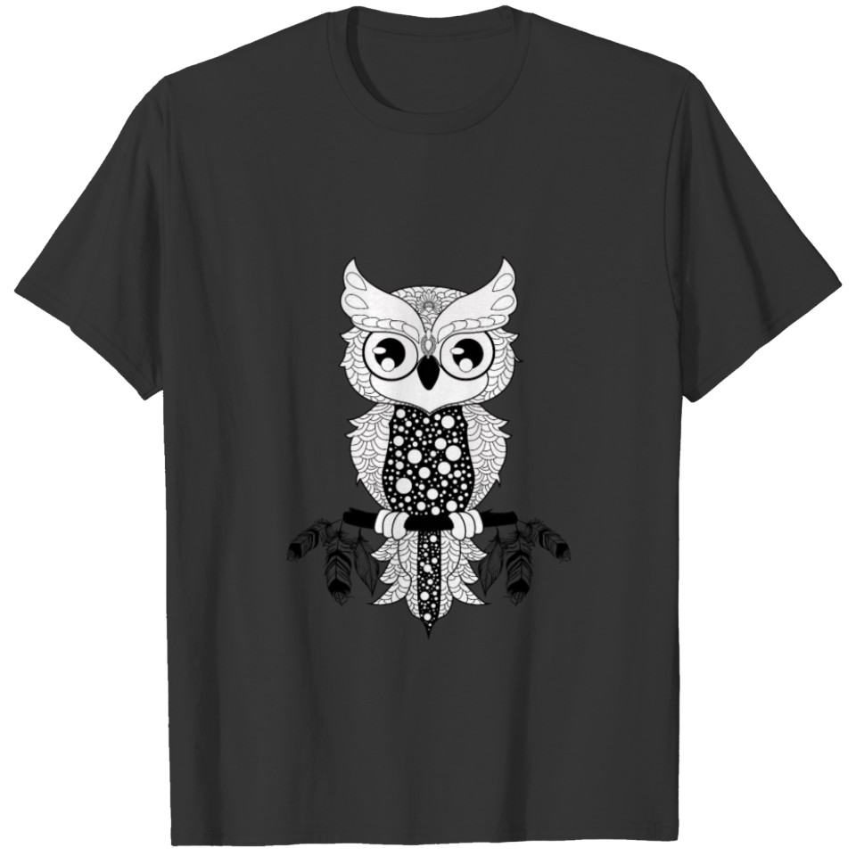 Cute mandala owl T-shirt