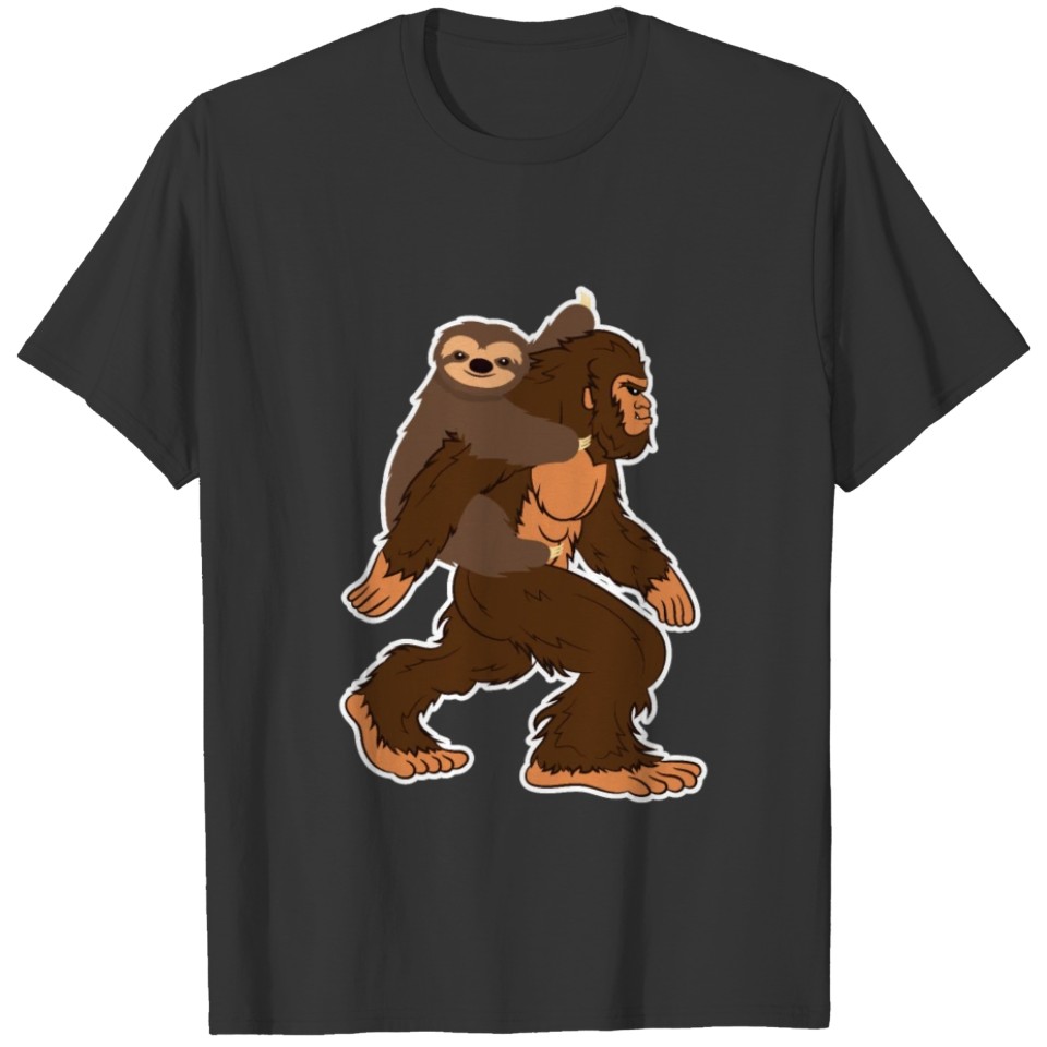 Bigfoot Sloth Clothing Sasquatch Tee Gift Sloth T-shirt